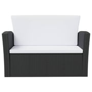vidaXL 8 Piece Garden Lounge Set with Cushions Poly Rattan Black vidaXL 8 Piece Garden Lounge Set with Cushions Poly Rattan Black