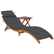 vidaXL Garden Sun Lounger with Table and Cushion Solid Acacia Wood vidaXL Garden Sun Lounger with Table and Cushion Solid Acacia Wood