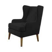 Asghar Furniture - Noah Luxury Wingback Chair - Black Asghar Furniture - Noah Luxury Wingback Chair - Black
