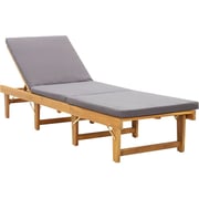 Vidaxl Folding Sun Lounger With Cushion Solid Acacia Wood Vidaxl Folding Sun Lounger With Cushion Solid Acacia Wood