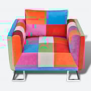 Patchwork Cube Chair With Chrome Feet Patchwork Cube Chair With Chrome Feet