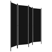 Vidaxl 4-panel Room Divider Black 200x180 Cm Vidaxl 4-panel Room Divider Black 200x180 Cm