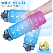 ULTIMAX Large Water Bottle 1L Tritan Plastic Water Bottle With Time Markers Leak-Proof, BPA Free, Motivational Reusable for Fitness Gym Outdoor Sports-Assorted Color ULTIMAX Large Water Bottle 1L Tritan Plastic Water Bottle With Time Markers Leak-Proof, BPA Free, Motivational Reusable for Fitness Gym Outdoor Sports-Assorted Color
