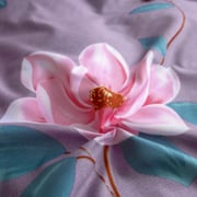Deals For Less - Queen/double Size, Duvet Cover, Bed Sheet Set Of 6 Pieces, Purple With Flower Design