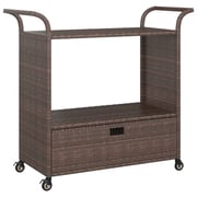Vidaxl Bar Cart With Drawer Brown 100x45x97 Cm Poly Rattan Vidaxl Bar Cart With Drawer Brown 100x45x97 Cm Poly Rattan