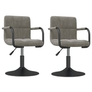 Vidaxl Swivel Dining Chairs 2 Pcs Light Grey Velvet Vidaxl Swivel Dining Chairs 2 Pcs Light Grey Velvet