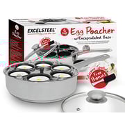 Excelsteel Non Stick Easy Use Rust Resistant Home Kitchen Breakfast Brunch Induction Cooktop Egg Poacher, 6 Cup, Stainless Steel Excelsteel Non Stick Easy Use Rust Resistant Home Kitchen Breakfast Brunch Induction Cooktop Egg Poacher, 6 Cup, Stainless Steel