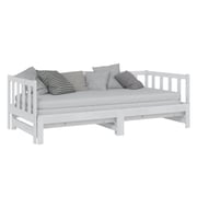 Vidaxl Pull-out Day Bed White Solid Pinewood 2x