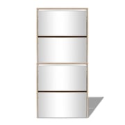 vidaXL Shoe Cabinet 4-Layer Mirror Oak 63x17x134 cm vidaXL Shoe Cabinet 4-Layer Mirror Oak 63x17x134 cm