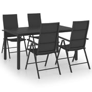 vidaXL 5 Piece Garden Dining Set Black vidaXL 5 Piece Garden Dining Set Black