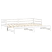Vidaxl Pull-out Day Bed White Solid Pinewood 2x Vidaxl Pull-out Day Bed White Solid Pinewood 2x