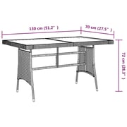 Vidaxl Garden Table Black 130x70x72 Cm Poly Rattan & Solid Acacia Wood Vidaxl Garden Table Black 130x70x72 Cm Poly Rattan & Solid Acacia Wood