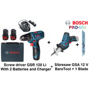 Bosch 12 V Cordless Screw Driver (gsr 120) + 12v Cordless Sibresaw (gsa 12v)