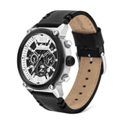 Police Armor Analog Men's Watch Black And White Dial With Black Leather Strap - P 14378jstb-01 Police Armor Analog Men's Watch Black And White Dial With Black Leather Strap - P 14378jstb-01