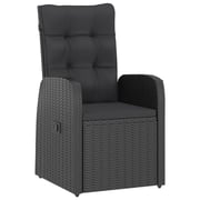 vidaXL 7 Piece Outdoor Dining Set with Cushions Poly Rattan Black vidaXL 7 Piece Outdoor Dining Set with Cushions Poly Rattan Black