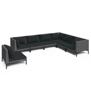 vidaXL 7 Piece Garden Lounge Set with Cushions Poly Rattan Dark Grey vidaXL 7 Piece Garden Lounge Set with Cushions Poly Rattan Dark Grey