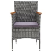 vidaXL 5 Piece Garden Dining Set with Cushions Poly Rattan Grey vidaXL 5 Piece Garden Dining Set with Cushions Poly Rattan Grey