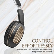 Promate Wireless Headphones, Premium Over-Ear HD Stereo Bluetooth Foldable Headphones Concord Gold Promate Wireless Headphones, Premium Over-Ear HD Stereo Bluetooth Foldable Headphones Concord Gold