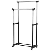 Lavish Cloth Rack 2 Pole, Metal Double Pole Telescopic Clothes Hanger, Black Lavish Cloth Rack 2 Pole, Metal Double Pole Telescopic Clothes Hanger, Black