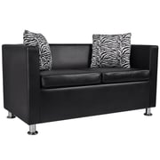 Vidaxl Sofa 2-seater Artificial Leather Black Vidaxl Sofa 2-seater Artificial Leather Black