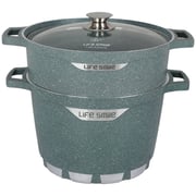 Life Smile 28cm Granite Coating Steam Pot + Stock Pot Life Smile 28cm Granite Coating Steam Pot + Stock Pot