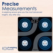 Promate Bluetooth Body Fat Scale with Smartphone App for Body Weight/Muscle Mass/BMI/BMR, iScale Blk