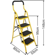 4 Steps Folding Steel Wide Step Ladder 150kg Capacity, Multi Purpose Portable Step Stool For Home,kitchen, Garden, Office, Warehouse,4 Step (yellow)… 4 Steps Folding Steel Wide Step Ladder 150kg Capacity, Multi Purpose Portable Step Stool For Home,kitchen, Garden, Office, Warehouse,4 Step (yellow)…