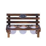 Pan Emirates Jaicah Bench with 3pcs Glass Pot 29×11.5x18cm Brown price