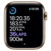 Apple Watch Series 6 GPS+Cellular 44mm Gold Stainless Steel Case with Deep Navy Sport Band - Middle East Version Apple Watch Series 6 GPS+Cellular 44mm Gold Stainless Steel Case with Deep Navy Sport Band - Middle East Version