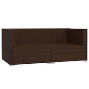 vidaXL 2-Seater Sofa with Cushions Brown Poly Rattan vidaXL 2-Seater Sofa with Cushions Brown Poly Rattan