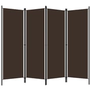 Vidaxl 4-panel Room Divider Brown 200x180 Cm Vidaxl 4-panel Room Divider Brown 200x180 Cm