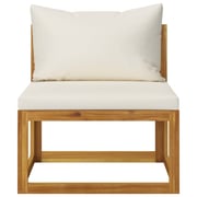Vidaxl 2 Piece Sofa Set With Cream White Cushions Solid Acacia Wood