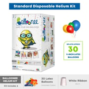 Balloonee Helium Tank - Standard Disposable Helium Party Kit - ( 30 Balloons ) with Floatee - Helium Balloons Float Time Extender 50ml