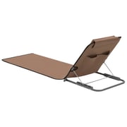 vidaXL Folding Beach Mats 2 pcs Steel and Fabric Brown vidaXL Folding Beach Mats 2 pcs Steel and Fabric Brown