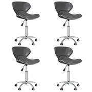 vidaXL Swivel Dining Chairs 4 pcs Grey Faux Leather vidaXL Swivel Dining Chairs 4 pcs Grey Faux Leather