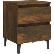 Vidaxl Bed Cabinet With Metal Legs Smoked Oak 40x35x50 Cm Vidaxl Bed Cabinet With Metal Legs Smoked Oak 40x35x50 Cm