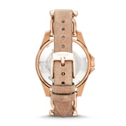 Fossil ES3466 Riley Multifunction Rose-Tone & Sand Leather Watch Fossil ES3466 Riley Multifunction Rose-Tone & Sand Leather Watch
