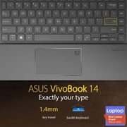 ASUS Vivobook 14 K413EQ-EB572W Slim Laptop - Core i7 2.8GHz 16GB 1TB 2GB 14inch FHD Win11Home Black English/Arabic Keyboard