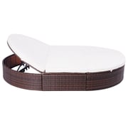 Vidaxl Outdoor Lounge Bed With Cushion Poly Rattan Brown Vidaxl Outdoor Lounge Bed With Cushion Poly Rattan Brown