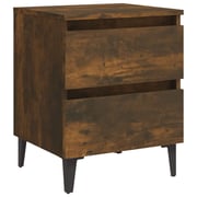 Vidaxl Bed Cabinets With Metal Legs 2 Pcs Smoked Oak 40x35x50 Cm Vidaxl Bed Cabinets With Metal Legs 2 Pcs Smoked Oak 40x35x50 Cm