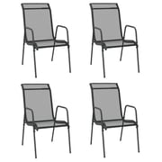 vidaXL Garden Chairs 4 pcs Steel and Textilene Black