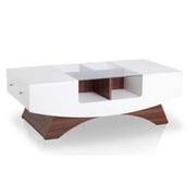 Asghar Furniture - Mistana Coffee Table - White & Walnut Asghar Furniture - Mistana Coffee Table - White & Walnut