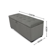 Living Point Tufted Storage Bench/Ottoman Big - Grey W120x44x49 cm Living Point Tufted Storage Bench/Ottoman Big - Grey W120x44x49 cm