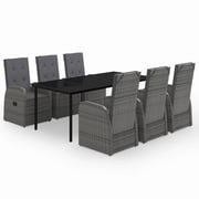 vidaXL 7 Piece Garden Dining Set with Cushions Grey vidaXL 7 Piece Garden Dining Set with Cushions Grey