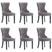 vidaXL Dining Chairs 6 pcs Grey Velvet vidaXL Dining Chairs 6 pcs Grey Velvet