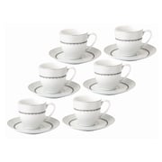 12 Pc Victoriana Porcelain Coffee Cup & Saucer Set