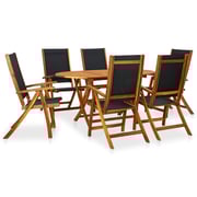 vidaXL 7 Piece Outdoor Dining Set Solid Acacia Wood vidaXL 7 Piece Outdoor Dining Set Solid Acacia Wood