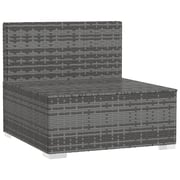 vidaXL 3-Seater Sofa with Cushions Grey Poly Rattan vidaXL 3-Seater Sofa with Cushions Grey Poly Rattan