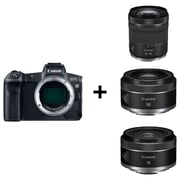 Canon EOS R Mirrorless Digital Camera Body Black With RF24-105mm F4-7.1 IS STM Kit and RF50mm F1.8 STM Lens and RF16mmF2.8 STM Lens