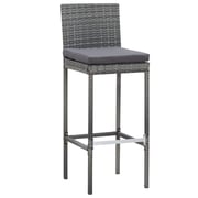 vidaXL 7 Piece Outdoor Bar Set with Cushions Poly Rattan Grey vidaXL 7 Piece Outdoor Bar Set with Cushions Poly Rattan Grey
